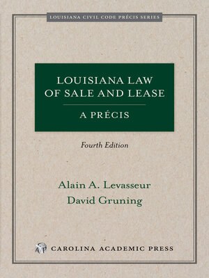 cover image of Louisiana Law of Sale and Lease: A Precis